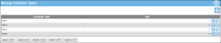 Manage Container Types page - Container Types list