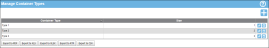 Manage Container Types page