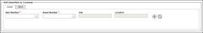 Manage Container form - Add Asset to Container