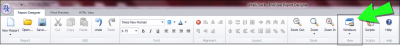 Report Designer Ribbon - Ribbon Tab - Windows Option