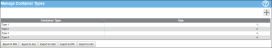 Manage Container Type page - Read Only Access