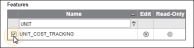 Unit Cost Tracking Feature Selected for a Role